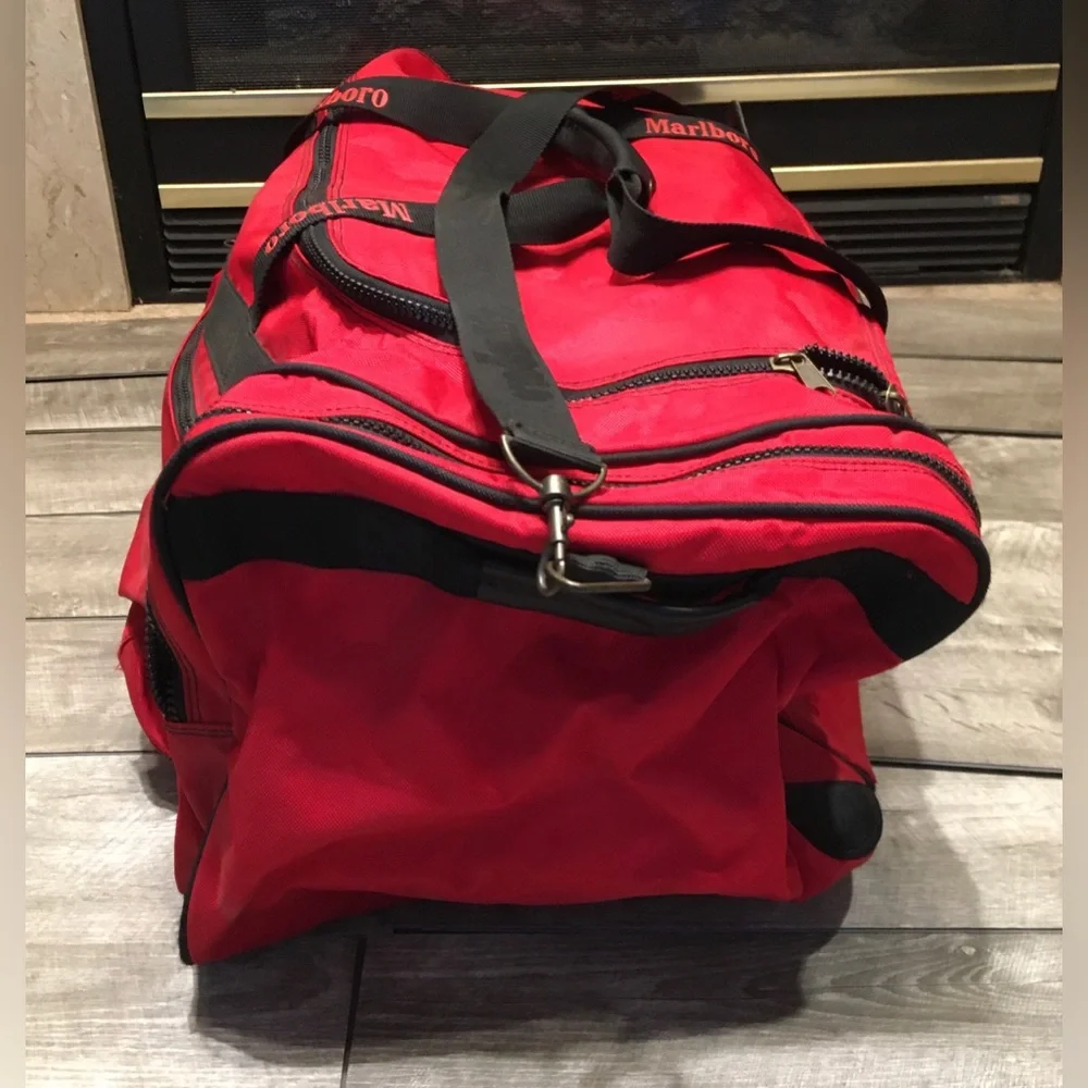 90’s Marlboro Adventure Team Travel Weekender Bag Vintage Rolling Luggage Duffle